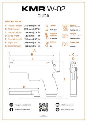 KMR W-02 CUDA O.R (9x19) - Vorführwaffe